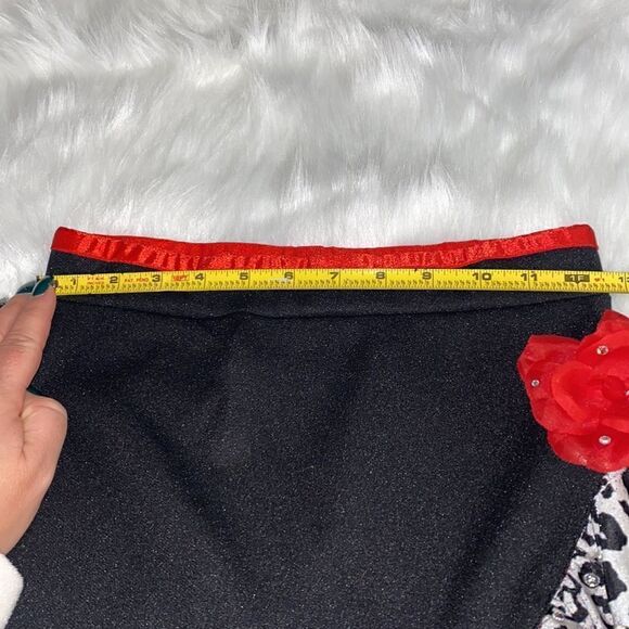 Dance Costume Latin Style Black/Red/White Animal Print Size Small - Picture 9 of 13